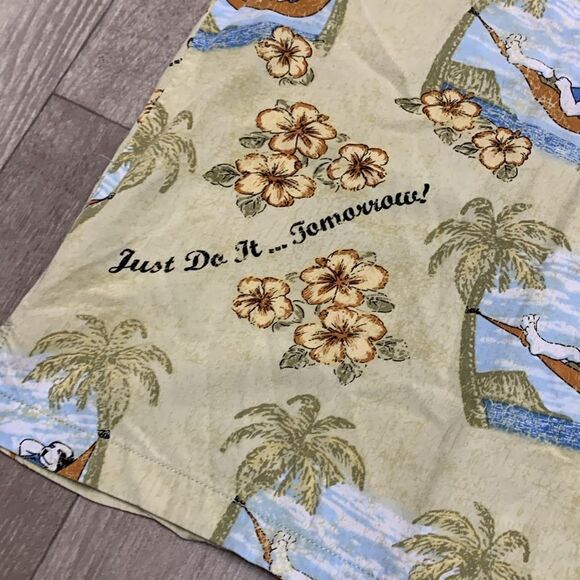 Big Dogs Hawaiian “Just Do It.. Tomorrow” Tropical Beach Surf Button Down Shirt - Picture 4 of 5